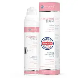 Produktbild: Hyaluron Serum hochdosiert 100ml - mit Anti Aging Booster Avocado-Ol, Peptiden und Vitamin E - vegane Anti-Falten Gesichtscreme für Augen, Hals und Dekollete mit quervernetzter Hyaluronsäure
