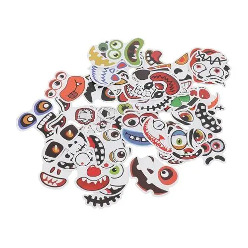 Produktbild: MERRYHAPY Halloween- 100 Stück Kürbis-emoticon-aufkleber Mehrzweck-wandaufkleber Selbstklebend Für Zuhause Küche Badezimmer