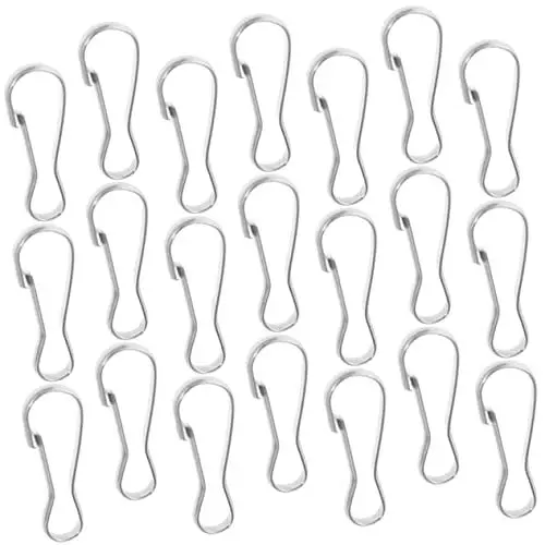 Produktbild: Angoily Elastische Schnappschnallen – 100 Stück Lanyard-Haken S-Haken Aus Edelstahl Schlüsselanhänger-schnallen Dekorativ Für Handwerk Und Outdoor