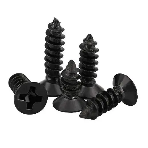 Produktbild: Gatuida Flache Selbstschneidende Schrauben Aus Edelstahl Für Trockenbauwände 25 Mm 100 Schwarze Senkkopfschrauben