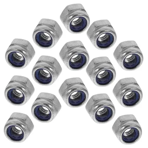 Produktbild: Gatuida 100 Stück Sicherungsmuttern-set Aus Nylon Grobgewinde Edelstahl 5 5 Mm Breite