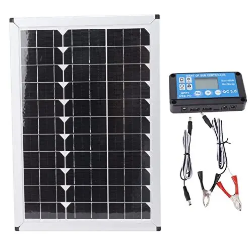 Produktbild: 100 W Monokristallines Solarmodul-Set, Monokristallines Solarmodul mit Hoher Umwandlungsrate und Schnellem Laden für Autocamping