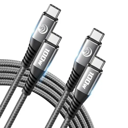 Produktbild: USB C auf USB C Kabel, 100W (2M+2M) USB C Kabel 20V 5A Schnellladekabel USB-C Ladekabel USB Typ C für iPhone 16 15 Pro Max Plus, Samsung Galaxy S24 S23 S22, iPad, MacBook, Tab, Xiaomi, Huawei, Switch