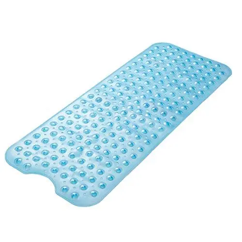 Produktbild: 100x40 cm Badewannenmatte rutschfest, Duschmatte Badewanneneinlage, Antirutschmatte Badewanne Machine Washabl Clear Blue (Transparentes Blau)