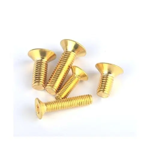 Produktbild: 10/20 Stück M2 M2,5 M3 M4 M5 M6 M8 Flachsechskantschrauben aus reinem Messing mit Innensechskant und Senkkopf(M2x5 (20pcs))