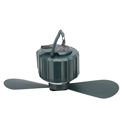 Produktbild: 10400 MAh Tragbarer Campingventilator, Outdoor-Zeltventilatoren mit LED-Laternen-Fernbedienung, USB-aufladbarer, Batteriebetriebener Deckenventilator, 3 Geschwindigkeiten 3 Helligkeit, Timing, für Rei