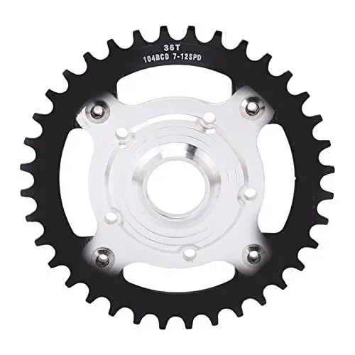 Produktbild: 104BCD 36T Mid Drive Kettenblatt, Kettenblatt Spider Adapter für Elektrofahrrad(Schwarz) Zubehör für die Umrüstung von E-Bikes