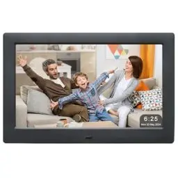 Produktbild: 10,5 Zoll Digitaler Bilderrahmen, Foto Videoplayer mit Fernbedienung, Digitaler Fotorahmen Multi-Slideshow/4-Fenster-Display, elektronischer Bilderrahmen