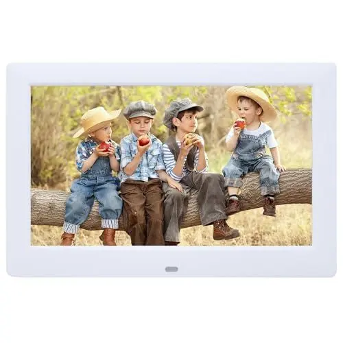 Produktbild: 10,5 Zoll Digitaler Bilderrahmen, Musik Foto Videoplayer mit Fernbedienung, Digitaler Fotorahmen Multi-Slideshow/4-Fenster-Display, elektronischer Bilderrahmen