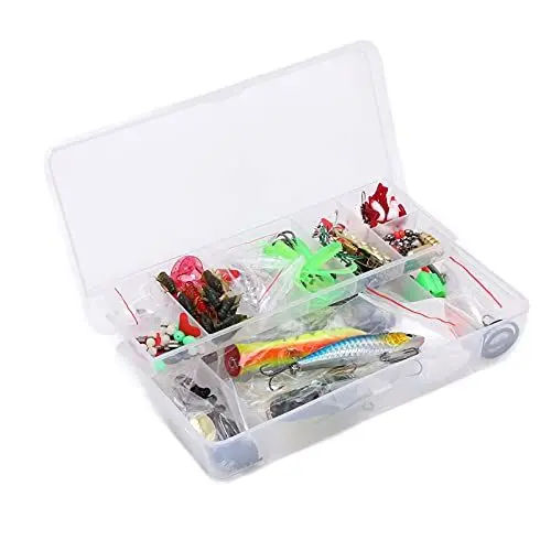 Produktbild: 106-teiliges Angelköder-Set, Angelzubehör-Set mit Aufbewahrungsbox, Angelgerät-Box für Süßwasser, Salzwasser im Freien