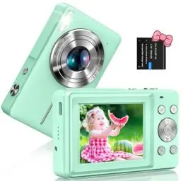 Produktbild: 1080P Digitalkamera Fotokamera 44MP Fotoapparat mit 16X Digitalzoom Bildstabilisierung LED Fill Light Selfie Kamera Tragbare Kompaktkamera Vlogging Digitalkamera für Kinder Teenager Anfänger