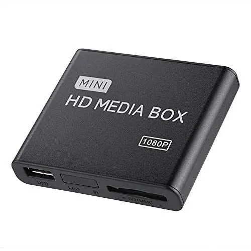 Produktbild: 1080P Full HD Box Media Player, 100 Mbit/S Media Player Box, Unterstützung für USB MMC RMVB MP3 AVI MKV, Super-Fernbedienungsempfangsmodul, Weitgehend Kompatibel(Schwarz)