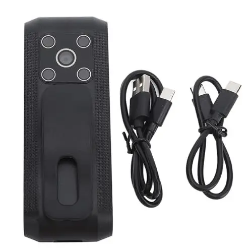 Produktbild: 1080P HD-Action-Kamera, 1200 MAh Anti-Shake-Kleinkörperkamera mit Bewegungserkennung, Nachtsicht, Rückclip-Kamera, Wiederaufladbar, USB-Unterstützung, Speicherkarte