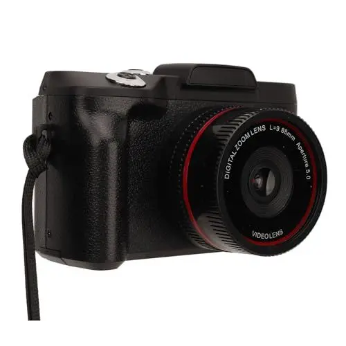 Produktbild: 1080P HD Digitalkamera für Fotografie, 16 facher Digitalzoom, Mikro Spiegelreflex Digitalkamera mit 2,4 Zoll HD Display für Selfie Vlogging, Tragbare 16 MP Anti Shake Kamera für