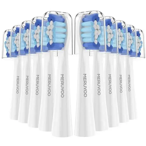 Produktbild: 10er MERUYOO Ersatzbürsten Kompatibel mit Oral-B Pulsonic Aufsteckbürsten，Ersatzbürsten für tägliche Reinigung ，Installationsmethode, Videos ansehen
