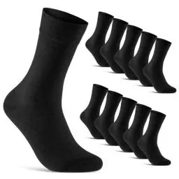 Produktbild: 10er Pack Socken Herren Damen Business Socken Schwarz Baumwolle Herrensocken Damensocken 70201T (Schwarz 35-38)