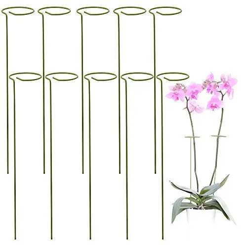 Produktbild: 10er-Pack Rankhilfe Zimmerpflanzen | Pflanzenstütze Rund Für Hohe Pflanzen Und Blumen | Monstera Rankhilfe Für Garten | Pflanzenstäbe Für Orchideen, Amaryllis, Pfingstrosen, Paprika Usw.