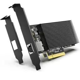 Produktbild: 10G PCI-E Netzwerkkarte mit 10Gbps Einzeln RJ45 Ports, Intel X540-T1 Controller, VIMIN 10Gb Ethernet Adapter Karte Kompatibel mit PCI Express X8, X16, Unterstützt Windows/Windows Server/Linux/VMware