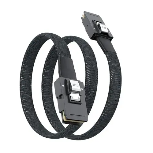 Produktbild: 10Gtek (2 Stück) SFF-8087 zu SFF-8087 1-Meter Internes Mini SAS Kabel, Mini SAS 36Pin SFF-8087 to SFF-8087 Cable, Thin, Flexible