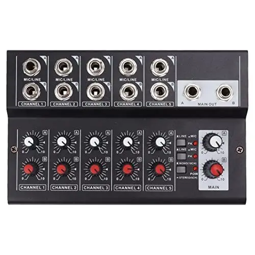 Produktbild: 10-Kanal-Kompakt-Studio-Mixer, Line-Mixer, 10-Kanal-Sound-Mixer, MIX5210, Tragbarer Sound-Mixer, Digitaler Mixer, Tastatur-Mixer für Heimstudio-Aufnahmen, 100–240 V,