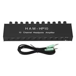 Produktbild: 10-Kanal-Kopfhörer, Verstärker-Verteiler 1 In Out Stereo Portable Mini Jack TRS 3,5 Mm für Studio und Bühne