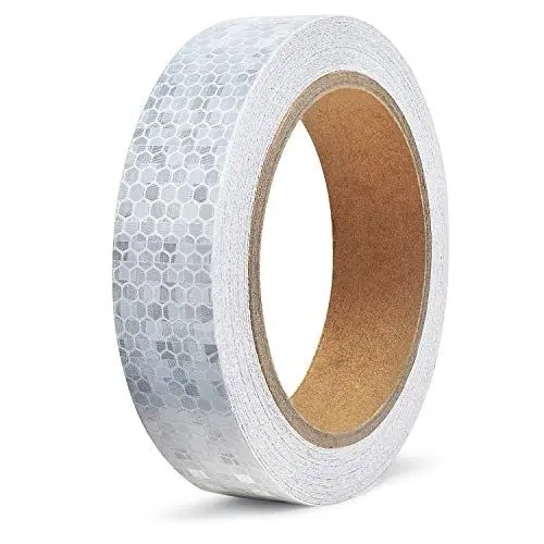 Produktbild: 10M Reflektierendes Warnband, ONTWIE Sicherheit Reflektierende Warnlicht Aufkleber Klebeband Rollen Streifen, weiße Farben für die Verschönerung der Fahrrad Motorrad Dekoration - 2.5 cm