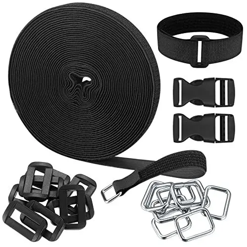 Produktbild: 10m Klettband, Klettbänder, Klett Kabelbinder, Klettverschluss Band, Schwarz Kabel Klettband mit Schnalle, Kabelbinder Wiederverschließbar für zum Schläuche Schnüre Kabel Organizer