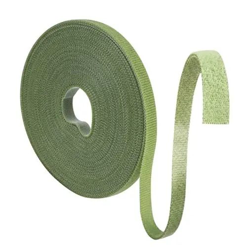 Produktbild: Yoosso 10m Pflanzenbinder Klettband, 10mm Pflanzenband Klettverschluss Selbstklebend Plant Ties Witterungsbeständig Kabelbinder Wiederverschließbar Kletterhilfe für Pflanzen(Grasgrün)