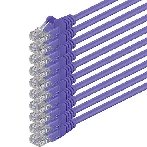 Produktbild: 10m - violett - 10 Stück - (PACK) - CAT.6 CAT6 Ethernet-Lan-Netzwerk-Kabel 1000 Mbit/s Patchkabel