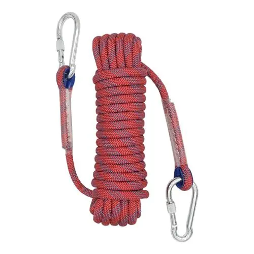 Produktbild: 10mm Seil, Mehrzweck-Seil, Langlebige Outdoor-Kordel für Camping, Wandern, Outdoor-Abenteuer, Bootfahren, Angeln, Heimwerkerarbeiten und Heimprojekte (Rot, 10m)