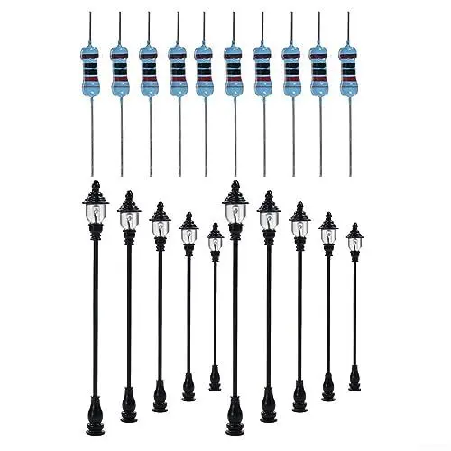 Produktbild: 10Pcs Modell Eisenbahn Zug OO/HO Skala Lampe Pfosten Led Straßenlaterne Lampe, Modelleisenbahn Zug, Lampe Pfosten Led,Straßenlaterne Lampe