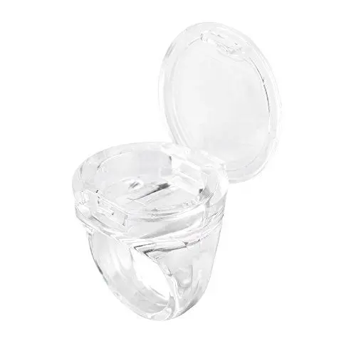 Produktbild: 10pcs Tattoo Ringe, Microblading Pigment Tattoo Ink Ring Cups mit Abdeckkappe, Professionelle Tattoo Ink Ringe Wimpernverlängerung Pigment Ink Halter Container Cup mit Deckel
