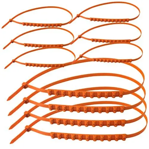 Produktbild: 10St Auto Schneeketten Autoreifen Kabelbinder Autoketten universeller Schnee lkw schneeketten snow chains for cars Reifen-Reißverschlusskabel Schneekabel für Reifen Plastik Orange BUGUUYO