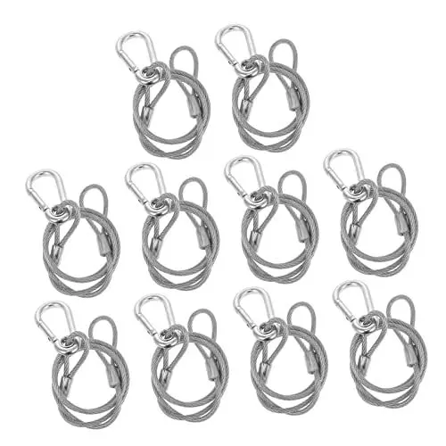 Produktbild: TOYANDONA 10St Bühnensicherungsseil -Sicherheitskabel Lichtkabel Sicherheitskabel Draht c-Kabel Sicherheitsseil für Bühnenlicht Zubehör für Bühnenlicht Rostfreier Stahl Silver