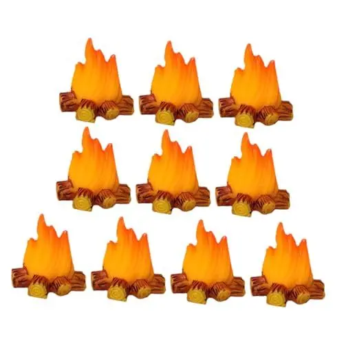 Produktbild: Vaguelly 10stücke Miniatur-kaminfeuer Dekoration Teiliges Aus Harz Für Puppenhäuser Künstliches Lagerfeuer Deko Realistische Gestaltung Für Kreative Modelle Und -projekte