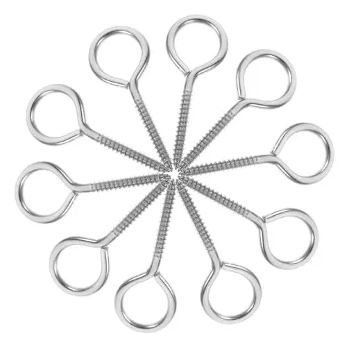 Produktbild: 10st Selbstschneidende Schrauben Möbelschrauben Öse Schraubhaken Anhänger-augenspitze Bastel-ösenschraube Multifunktionsschrauben Kleine Schraubhaken Metall Silver Rostfreier Stahl ROMISBABA