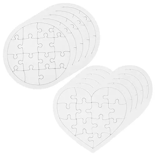 Produktbild: KONTONTY Leeres Puzzle Zum Zeichnen 10-teiliges Sublimations-Puzzle-kit Aus Papiermaterial