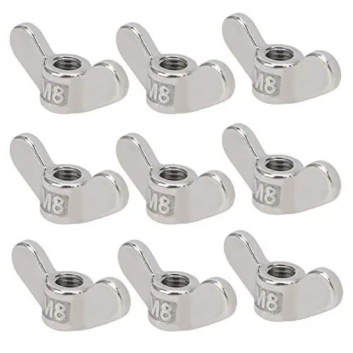 Produktbild: 10-teilige M8-Flügelmutter, 304-Edelstahl-Flügelmutter, 8 mm, Flügelmutter-Schmetterlingsmuttern, Befestigungselemente