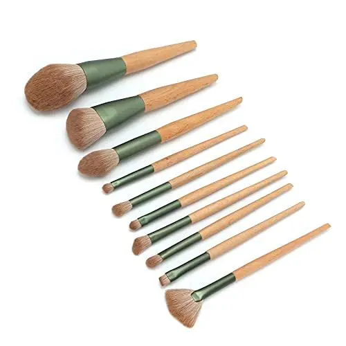 Produktbild: 10-teiliges Make-up-Pinsel-Set, Weiches Faserhaar, Leicht zu Färben, 3D-Mischung, Ideal für Make-up, Tragbar und Leicht, Geeignet für den Heim- und Reisegebrauch