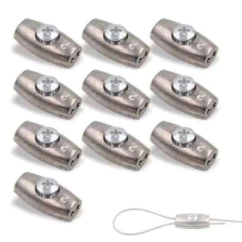 Produktbild: 10x EIFORM Seilklemmen - Drahtseilklemme zum Schrauben, für Drahtseile von Ø1,5mm bis Ø2,0mm | Zinkdruckguss