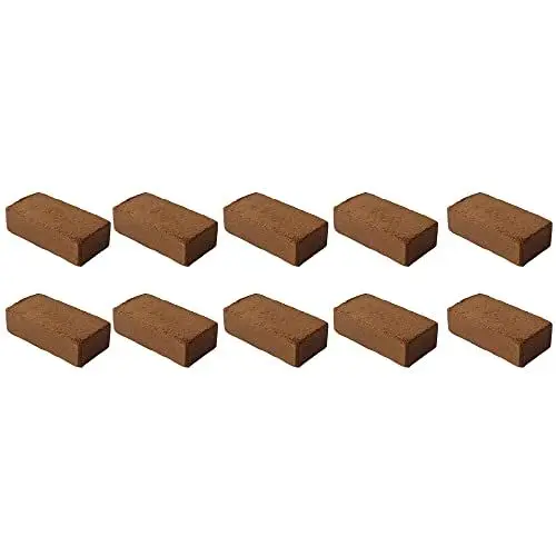 Produktbild: 10x Novatool Kokosziegel Humusziegel Kokoserde Blumenerde Zimmerpflanzen | 80 Liter | 650g 20x5,5x10cm Gartenerde Kokosziegel fein Quelltabletten Kokos Steu und Substrate Kokosblumenerde Pflanzenerde