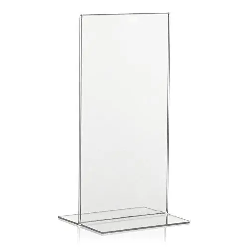 Produktbild: 10x VITAdisplays Werbeaufsteller T-Aufsteller, T-Ständer, DIN Lang, DL Transparent aus original PLEXIGLAS