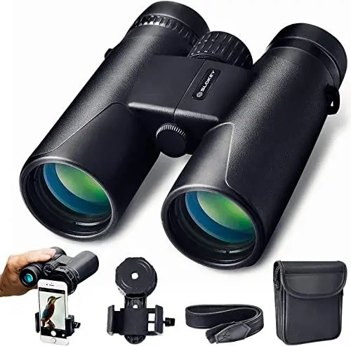 Produktbild: Slokey Fernglas 10x42 - Professionelles und Leistungsstarkes Fernglas mit Großer Reichweite - Leicht und Wasserdicht BAK4- und FMC-Prismen - Ideal für Jagd, Astronomie, Vogelbeobachtung und Camping