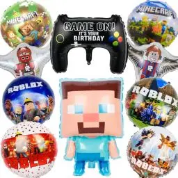 Produktbild: 11 Stück Luftballon Set Gamer Geburtstagsdeko Ballon Set Gamer Deko Geburtstag mit Gamecontroller Luftballon und Schwarz Blaue Luftballons für Kindergeburtstage und Game Player Party