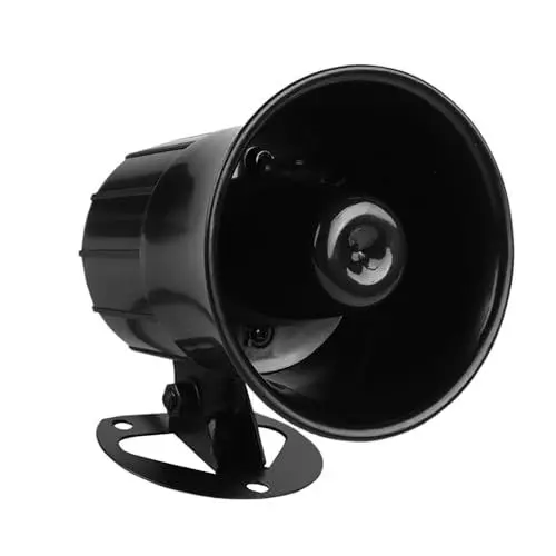 Produktbild: 110 DB DC 12 V Draht Laut Hupe Alarm Sirene Lautsprecher Einbrecher Alarmanlage Outdoor Sicherheit Schwarz ABS Feuerhemmend