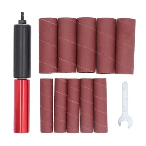 Produktbild: 11-teiliges Spindelschleifer-Adapter-Set, 1,5-Zoll-Dorn, Aluminiumlegierung, Bohrer-Schleifdorn-Set Zum Polieren von Kurven, Erneuern der Oberfläche, Glätten von Innenlöchern