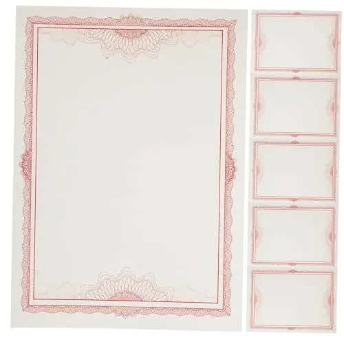Produktbild: 12 Blätter Innenseite der Ehrenurkunde einschlagpapier druckpapier bedruckbares Papier Zertifikate leer Geschenkgutscheine aus Papier für Unternehmen Geschenkgutscheine leer Rosa COHEALI