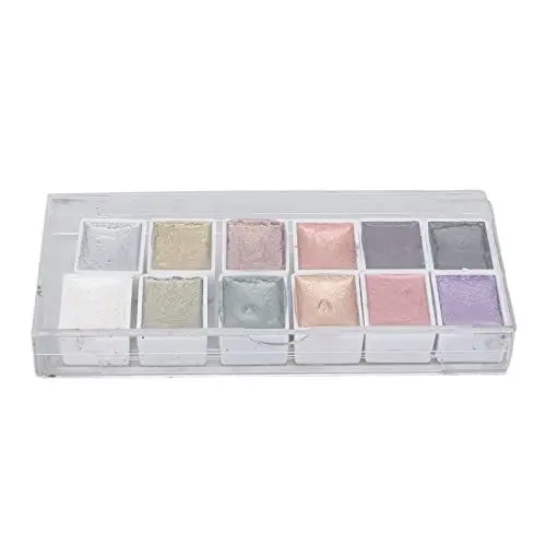 Produktbild: Sonew 12 Farben Glitter Nail Solid Farbe, Nail Art Aquarellfarbe Feste Perlglanz-Glitter-Pigment-Abstufung Verschmierte Aquarellfarbe für Nagelmuster