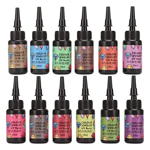 Produktbild: 12 PCS UV-Harz Schnell Härtender Schmuck UV-Epoxidharz Schnell Härtend für die DIY-Schmuckherstellung