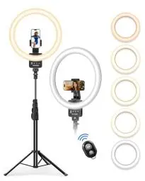 Produktbild: 12'' Ring Light mit Stativ with 160cm Extendable Tripod Stand, Selfie Ring Light with Stand and 2 Phone Holder for Live Stream/Makeup/YouTube/TikTok, Compatible with All Phones, Ipads and Cameras